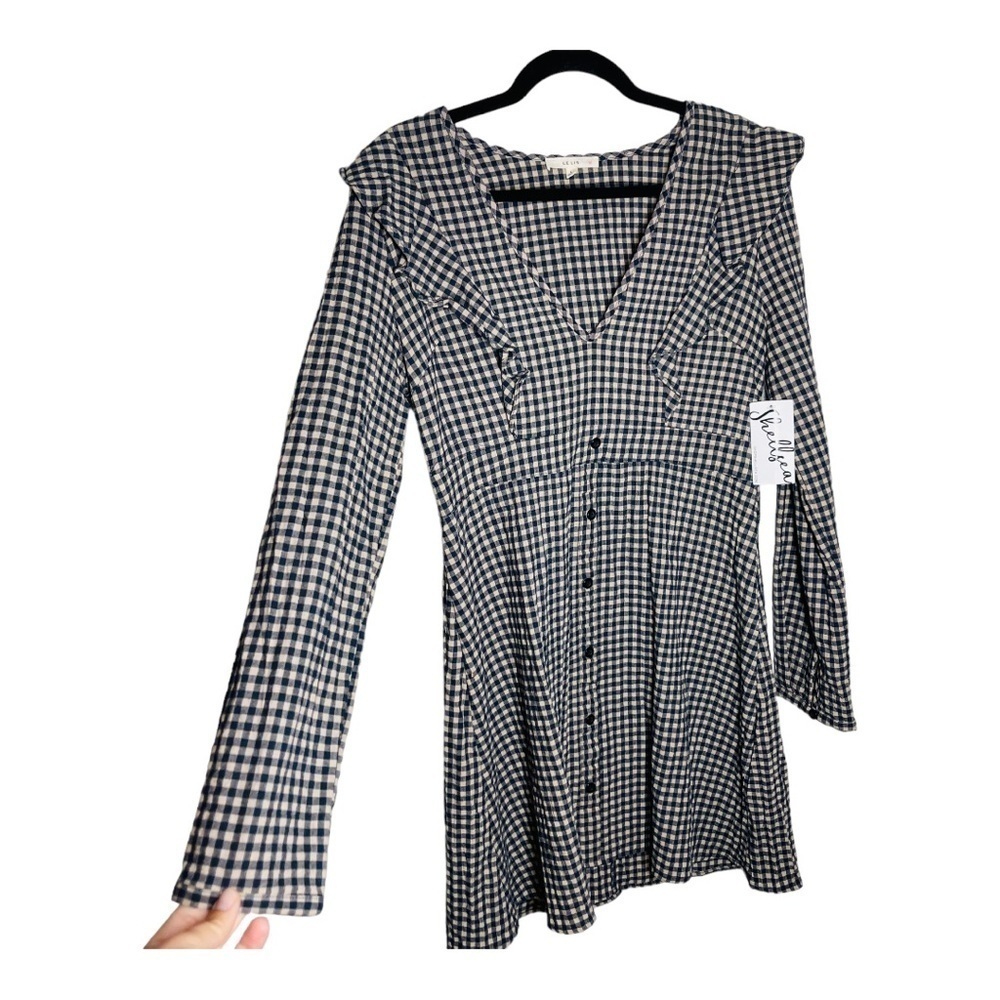 Nwt Le Lis cottage core plaid dress